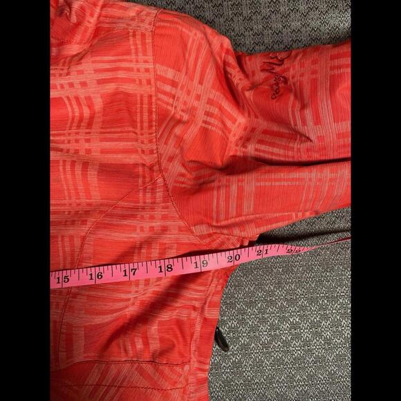 Obermeyer Womens 6 Sawyer Quality Jacket Ski Snowboarding Vented Plaid Coral NEW - Picture 2 of 7
